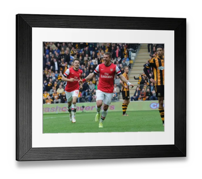 Framed Print : Podolski and Ramsey Celebrate Arsenal's Winning Goals vs Hull City (2014) Framed Print : Podolski and Ramsey Celebrate Arsenal's Winning Goals vs Hull City (2014)