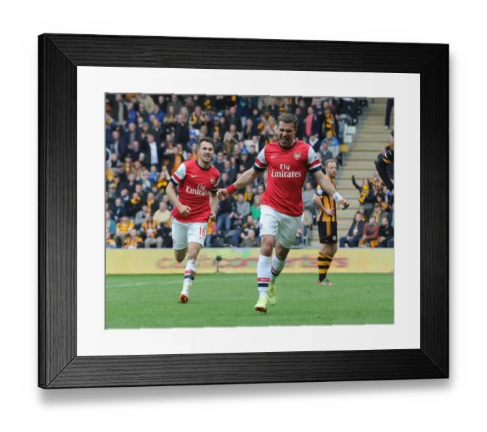 Framed Print : Podolski and Ramsey's Unforgettable Moment: Arsenal's Winning Goals Against Hull City (2014) Framed Print : Podolski and Ramsey's Unforgettable Moment: Arsenal's Winning Goals Against Hull City (2014)