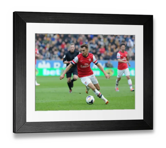 Framed Print : Aaron Ramsey in Action: Hull City vs Arsenal, Premier League 2013-2014