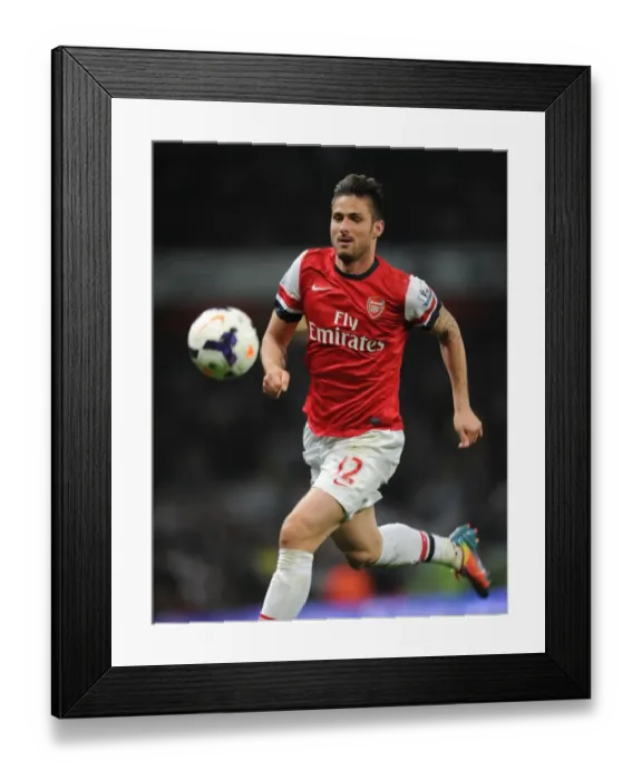 Framed Print : Olivier Giroud (Arsenal). Arsenal 2: 0 Newcastle United. Barclays Premier League. Emirates Stadium