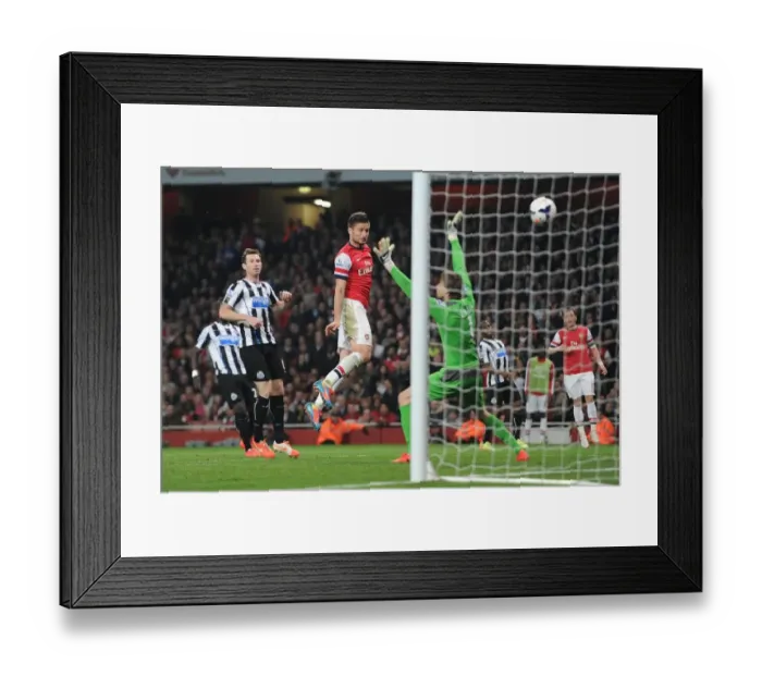 Framed Print : Olivier Giroud's Stunning Hat-trick: Arsenal's Victory Over Newcastle United, April 2014