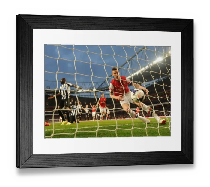 Framed Print : Koscielny Scores First Goal: Arsenal vs Newcastle United, Premier League 2013 / 14