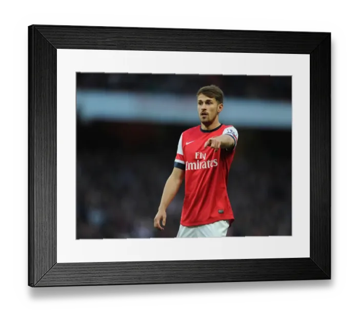 Framed Print : Aaron Ramsey in Action: Arsenal vs Newcastle United, Premier League 2013 / 14