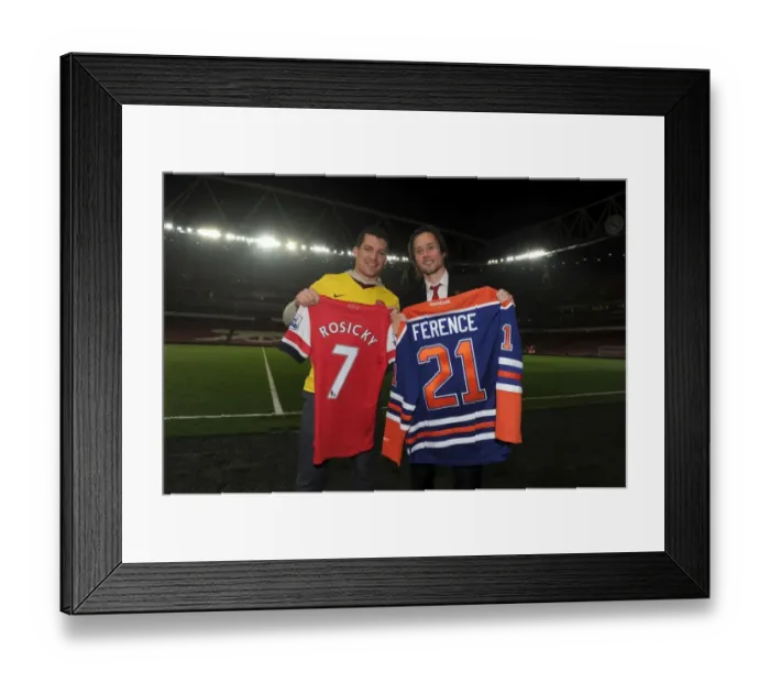 Framed Print : Tomas Rosicky and Andrew Ference: Unlikely Friends Celebrate Arsenal's Victory Over Newcastle United