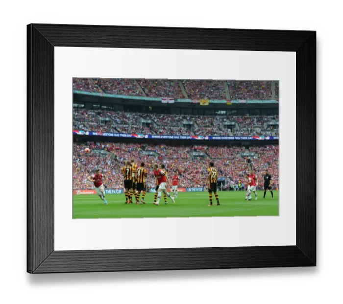Framed Print : Arsenal's FA Cup Final Triumph: Santi Cazorla's Stunning Free Kick vs Hull City (2014)
