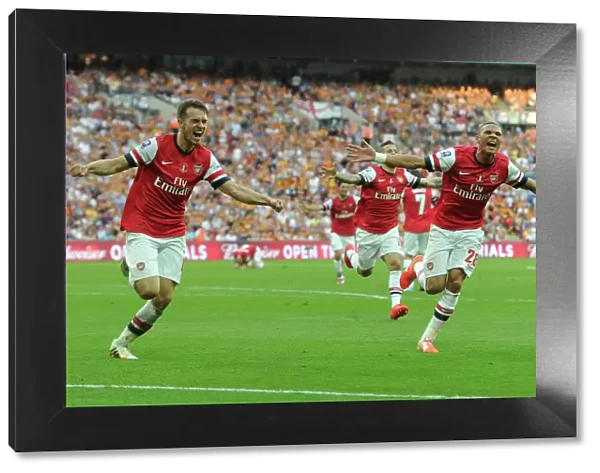 Arsenal's Aaron Ramsey Celebrates Third Goal Against Hull City in FA Cup Final Victory