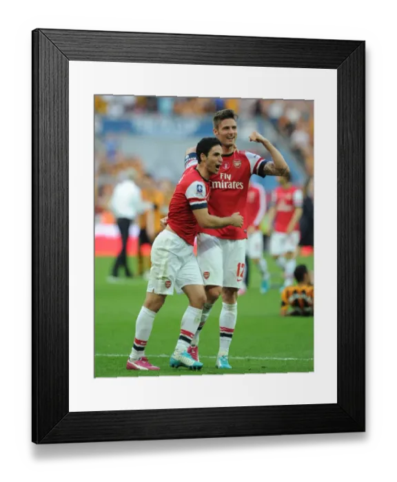 Framed Print : Arsenal's FA Cup Victory: Arteta and Giroud Celebrate at Wembley Framed Print : Arsenal's FA Cup Victory: Arteta and Giroud Celebrate at Wembley