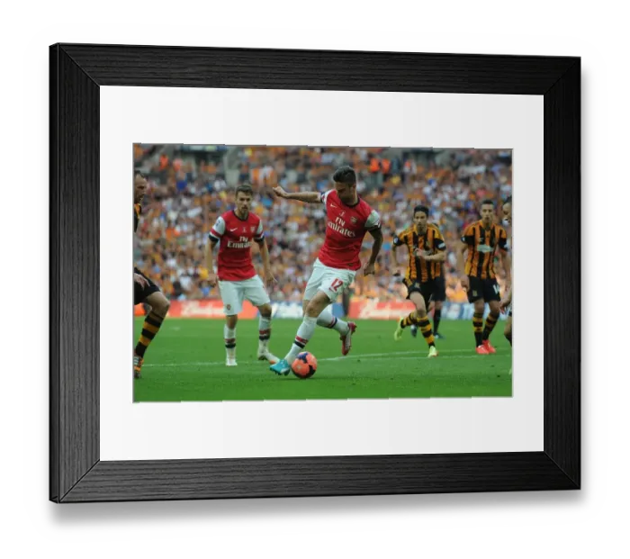 Framed Print : Arsenal's Olivier Giroud Sets Up Aaron Ramsey for FA Cup-Winning Goal vs Hull City (2014) Framed Print : Arsenal's Olivier Giroud Sets Up Aaron Ramsey for FA Cup-Winning Goal vs Hull City (2014)