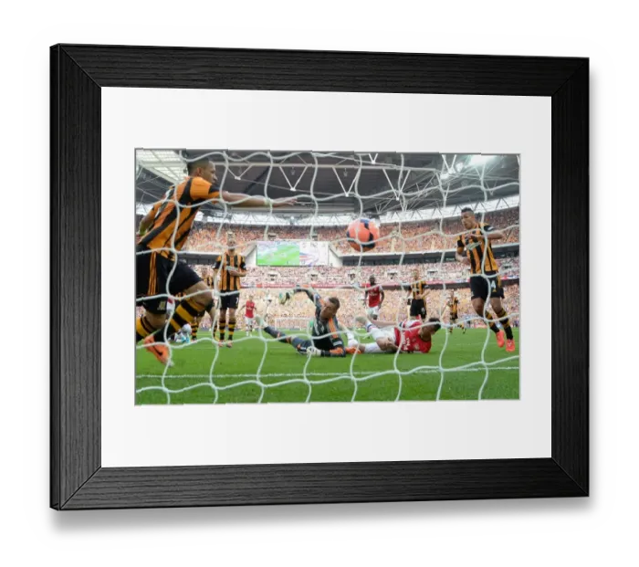 Framed Print : Arsenal's Koscielny Scores Second Goal Past McGregor in FA Cup Final Victory