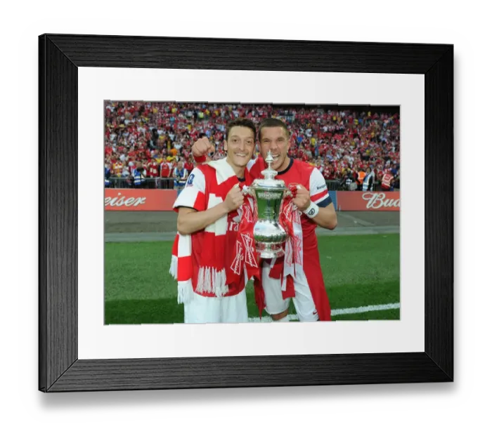 Framed Print : Arsenal FC: Ozil and Podolski Celebrate FA Cup Victory Framed Print : Arsenal FC: Ozil and Podolski Celebrate FA Cup Victory