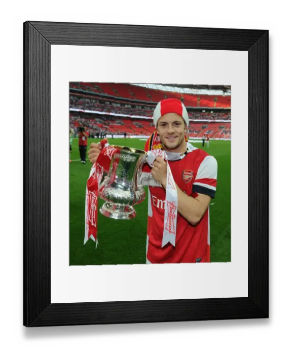 Framed Print : Arsenal's Jack Wilshere: FA Cup Victory Celebration at Wembley Stadium (2014)