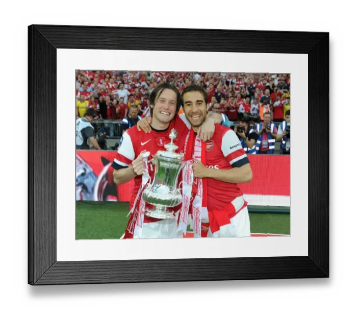 Framed Print : Arsenal's Double Victory: Rosicky and Flamini's Jubilant FA Cup Celebration