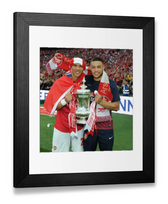 Framed Print : Arsenal's FA Cup Victory: Gibbs and Oxlade-Chamberlain's Jubilant Moment Framed Print : Arsenal's FA Cup Victory: Gibbs and Oxlade-Chamberlain's Jubilant Moment