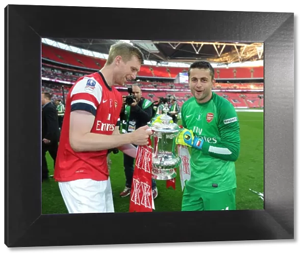 Arsenal's Mertesacker and Fabianski at the 2014 FA Cup Final