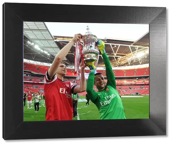 Arsenal's Mertesacker and Fabianski at FA Cup Final vs Hull City (2014)