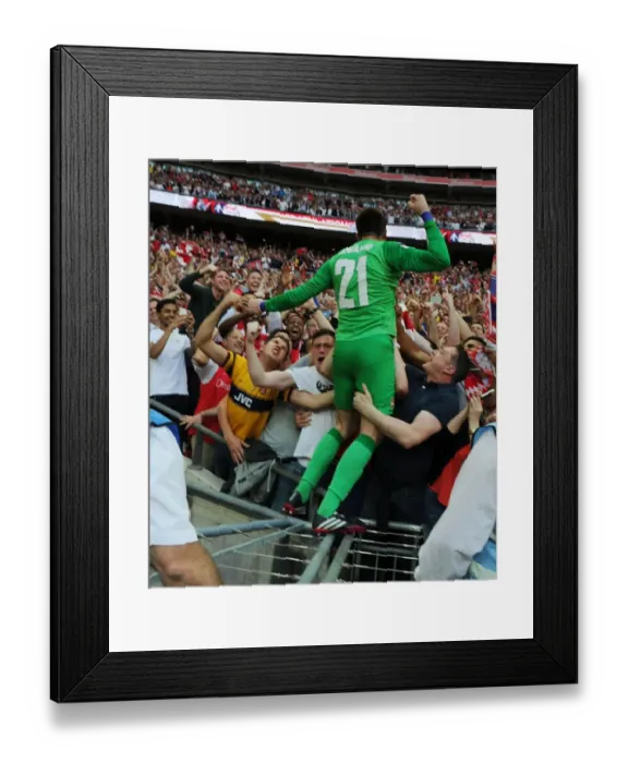 Framed Print : Arsenal's FA Cup Victory: Lukasz Fabianski's Triumphant Moment