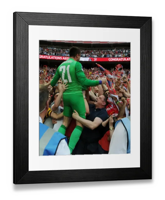 Framed Print : Arsenal FC: Lukasz Fabianski's FA Cup Victory Celebration Framed Print : Arsenal FC: Lukasz Fabianski's FA Cup Victory Celebration