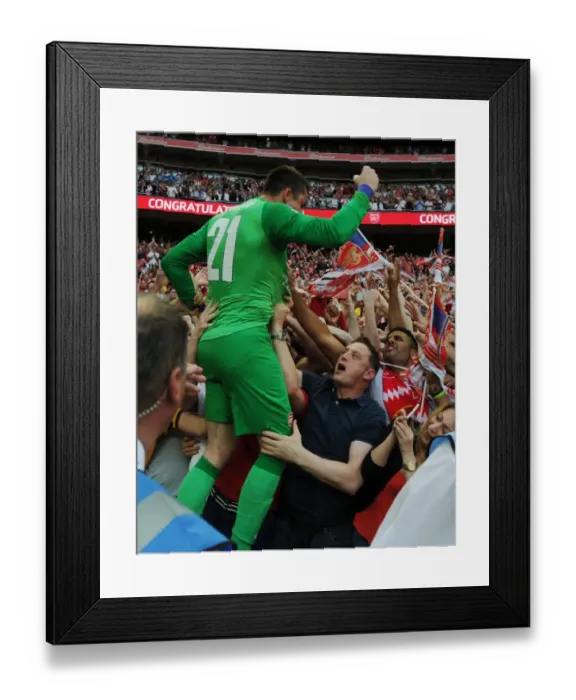 Framed Print : Arsenal's FA Cup Victory: Lukasz Fabianski's Triumphant Moment Framed Print : Arsenal's FA Cup Victory: Lukasz Fabianski's Triumphant Moment