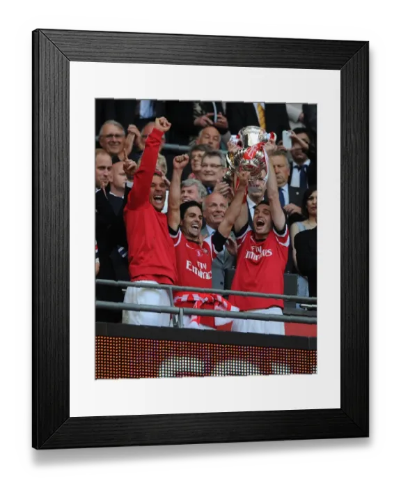 Framed Print : Arsenal Celebrate FA Cup Victory: Lukas Podolski, Mikel Arteta, Thomas Vermaelen Framed Print : Arsenal Celebrate FA Cup Victory: Lukas Podolski, Mikel Arteta, Thomas Vermaelen