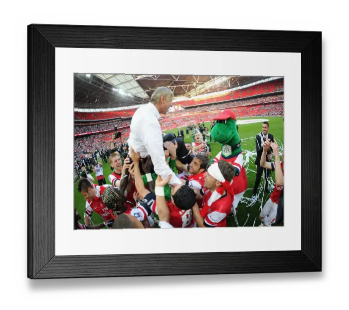 Framed Print : Arsenal's FA Cup Triumph: Wenger Lifted on Shoulders by Jubilant Squad Framed Print : Arsenal's FA Cup Triumph: Wenger Lifted on Shoulders by Jubilant Squad