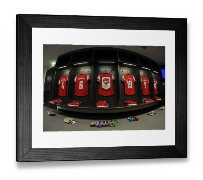 Framed Print : Arsenal FA Cup Final Shirts: Arsenal vs. Hull City, Wembley Stadium, 2014