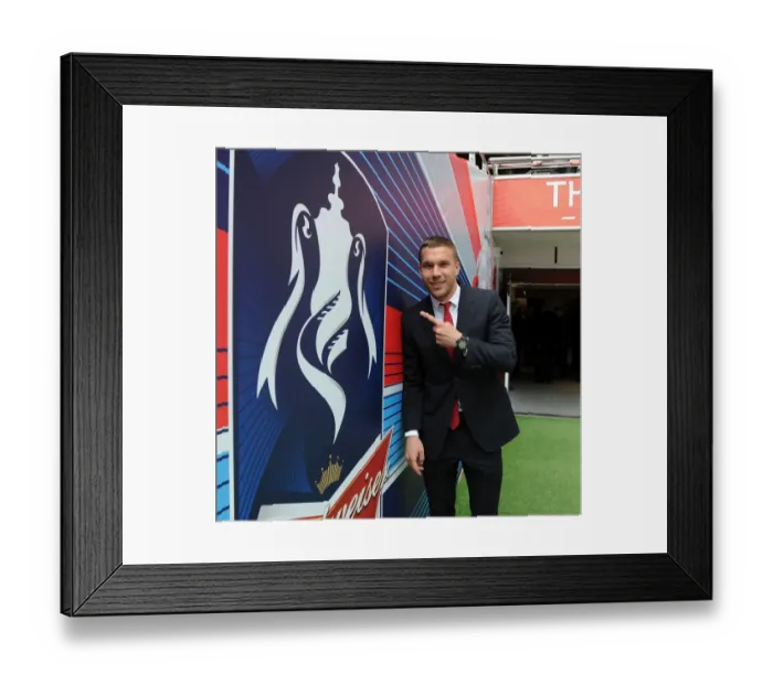 Framed Print : Lukas Podolski Prepares for FA Cup Final Showdown against Hull City