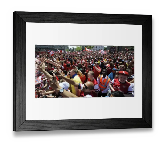 Framed Print : Arsenal FC: 2014 FA Cup Victory Parade - Champions Celebrate with the Trophy Framed Print : Arsenal FC: 2014 FA Cup Victory Parade - Champions Celebrate with the Trophy