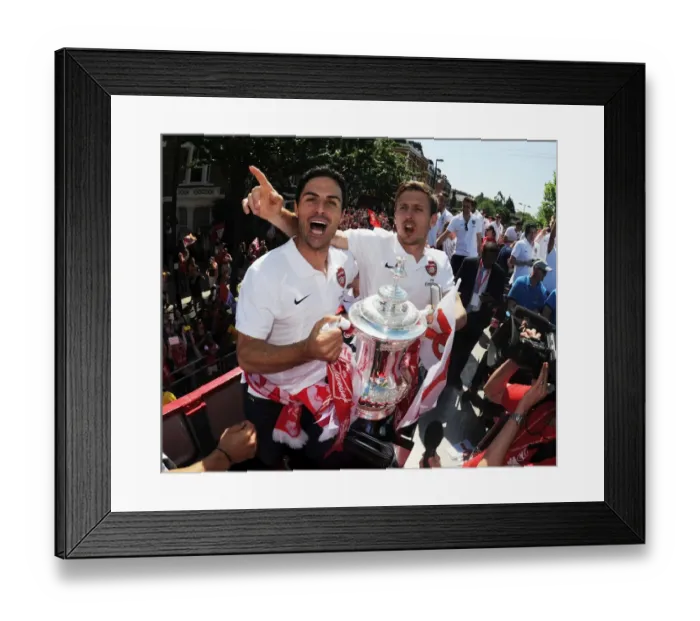 Framed Print : Arsenal FC: Mikel Arteta and Nacho Monreal Celebrate FA Cup Victory (2014) Framed Print : Arsenal FC: Mikel Arteta and Nacho Monreal Celebrate FA Cup Victory (2014)