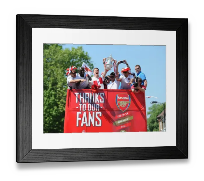 Framed Print : Arsenal's Triumph: The 2014 Trophy Parade in Islington
