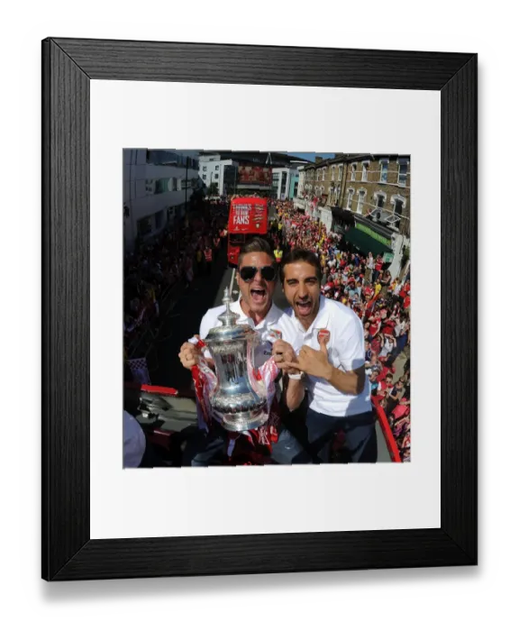 Framed Print : Arsenal Football Club: Giroud and Flamini Celebrate FA Cup Victory
