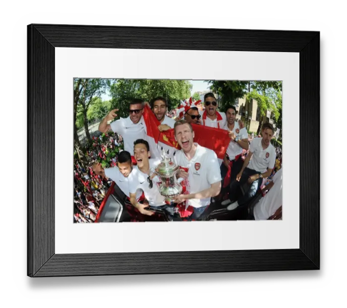 Framed Print : Arsenal FA Cup Champions: Ozil, Podolski, Flamini, Mertesacker, Gibbs, Giroud, Gnabry, Arteta Celebrate Victory Framed Print : Arsenal FA Cup Champions: Ozil, Podolski, Flamini, Mertesacker, Gibbs, Giroud, Gnabry, Arteta Celebrate Victory