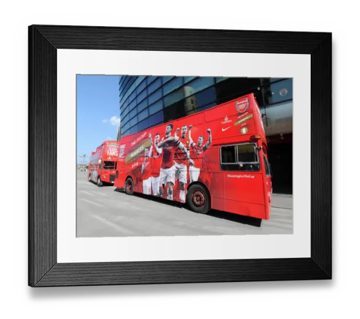Framed Print : Arsenal's Triumphant Parade: Celebrating the 2013-14 Trophy Win in Islington, May 18, 2014 Framed Print : Arsenal's Triumphant Parade: Celebrating the 2013-14 Trophy Win in Islington, May 18, 2014