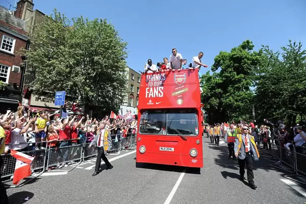 Arsenal FA Cup Victory Parade, 2014: Celebrating the Trophy in London