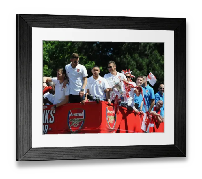 Framed Print : Arsenal's Triumphant Trophy Parade, May 18, 2014, Islington
