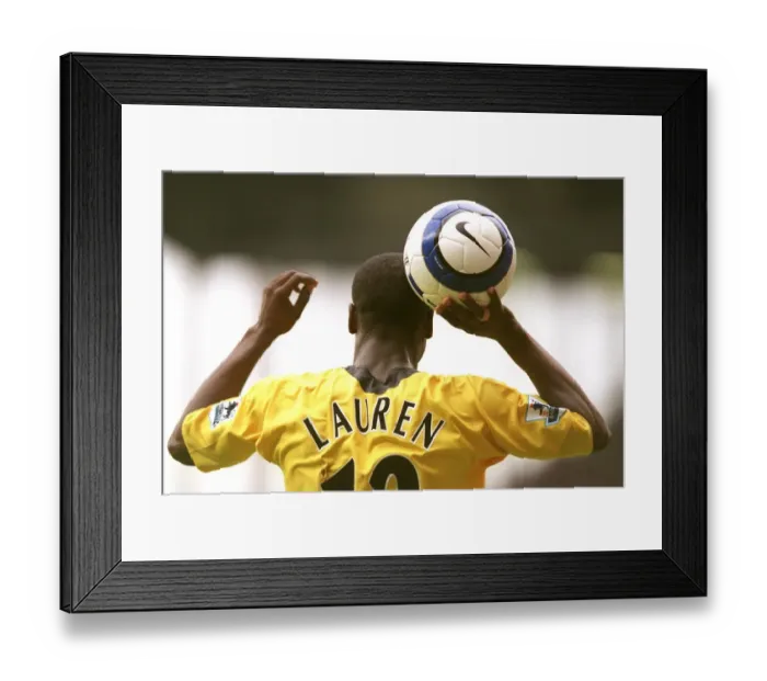 Framed Print : Lauren (Arsenal). West Ham United 0: 0 Arsenal