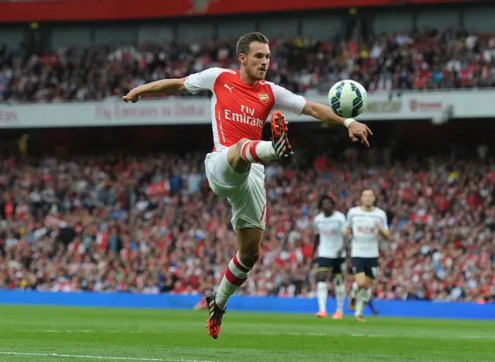 Framed Print : Aaron Ramsey in Action: Arsenal vs. Tottenham, Premier League 2014-15 Framed Print : Aaron Ramsey in Action: Arsenal vs. Tottenham, Premier League 2014-15