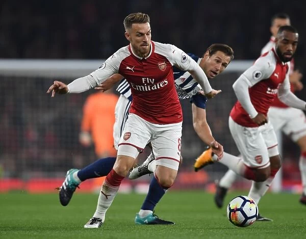 Aaron Ramsey in Action: Arsenal vs. West Bromwich Albion, Premier League 2017-18
