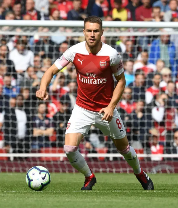 Framed Print : Aaron Ramsey in Action: Arsenal vs. West Ham United, Premier League 2018-19