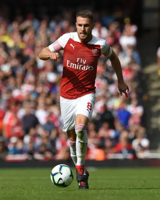 Framed Print : Aaron Ramsey in Action: Arsenal vs. West Ham United, Premier League 2018-19