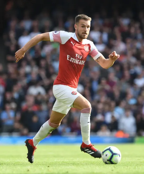 Framed Print : Aaron Ramsey in Action: Arsenal vs. West Ham United (2018-19)