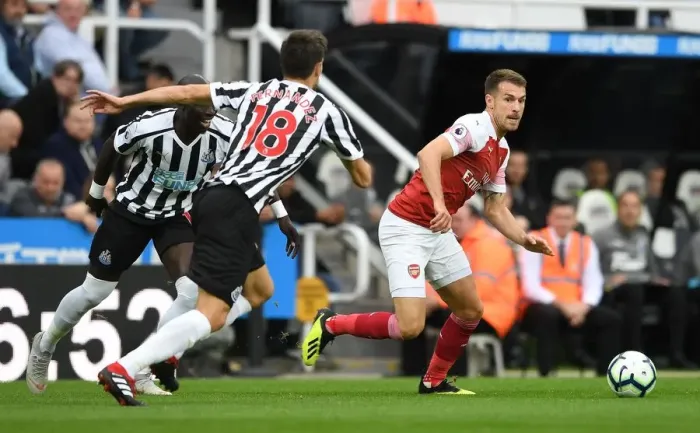 Framed Print : Aaron Ramsey in Action: Arsenal vs. Newcastle United, Premier League 2018-19