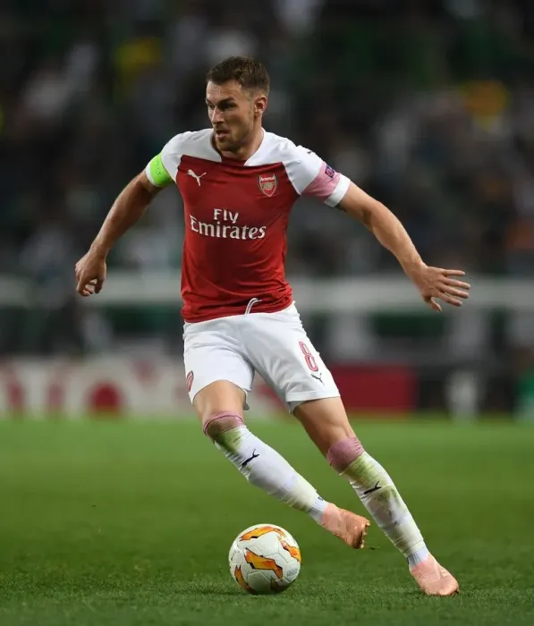 Framed Print : Aaron Ramsey in Action: Arsenal vs. Sporting CP, Europa League 2018-19