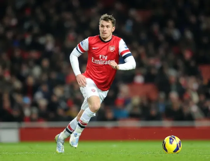 Framed Print : Aaron Ramsey in Action: Arsenal vs. West Ham United, Premier League 2012-13