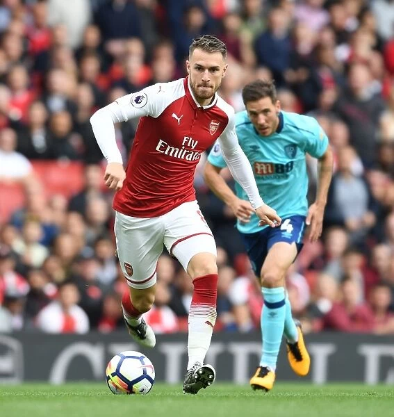 Aaron Ramsey in Action: Arsenal vs AFC Bournemouth, Premier League 2017-18