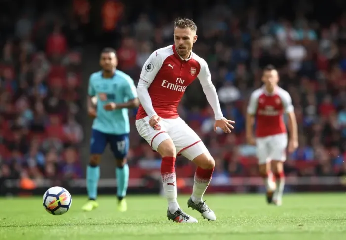 Framed Print : Aaron Ramsey in Action: Arsenal vs AFC Bournemouth, Premier League 2017-18