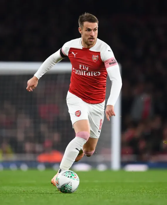 Framed Print : Aaron Ramsey in Action: Arsenal vs Blackpool, Carabao Cup 2018-19
