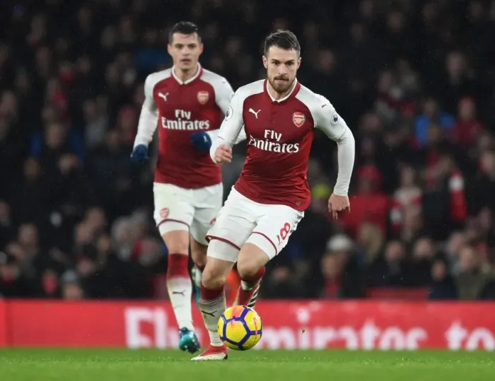 Framed Print : Aaron Ramsey in Action: Arsenal vs Everton, Premier League 2017-18 Framed Print : Aaron Ramsey in Action: Arsenal vs Everton, Premier League 2017-18