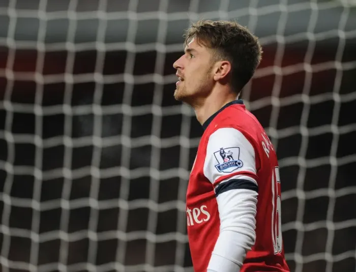 Framed Print : Aaron Ramsey in Action: Arsenal vs Hull City, Premier League 2013-14