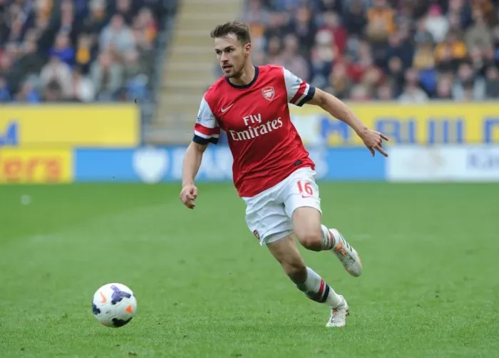 Framed Print : Aaron Ramsey in Action: Arsenal vs Hull City, Premier League 2013-2014