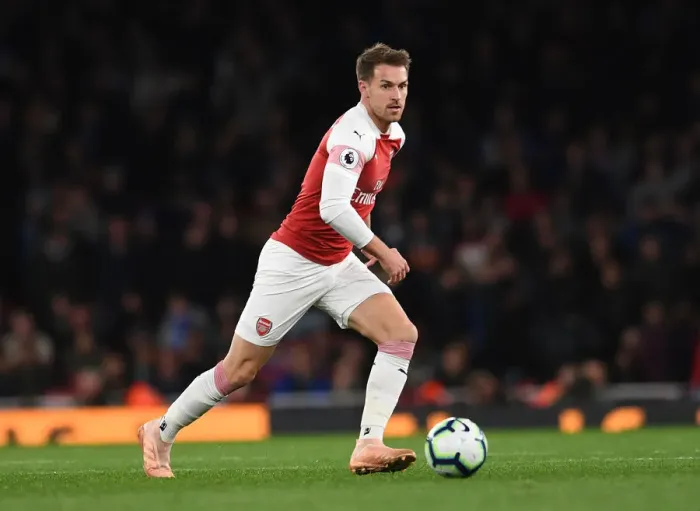Framed Print : Aaron Ramsey in Action: Arsenal vs Leicester City, Premier League 2018-19